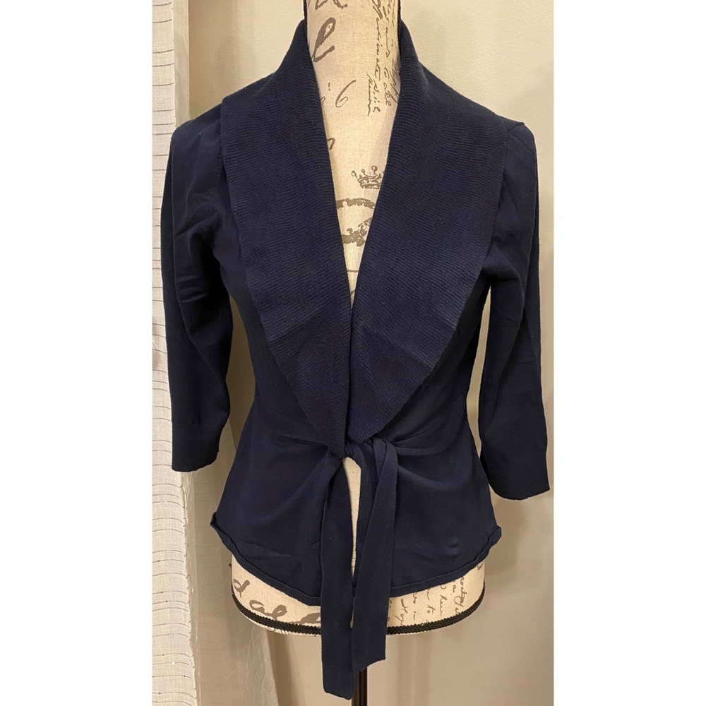 White House Black Market Tie Front Cardigan Size L